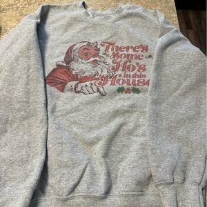 Gray Santa Graphic Men's Sweater
